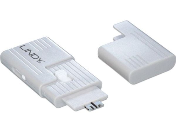 Lindy 40478, Portblokkering + nøkkel, SD card, Hvit, Akrylonitril-butadien-styren (ABS), 10 g