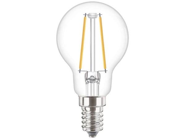 Philips CorePro LEDluster ND - LED-filamentlyspære - form: P45 - klar finish - E14 - 2 W (ekvivalent 25 W) - klasse E - varmt hvitt lys - 2700 K