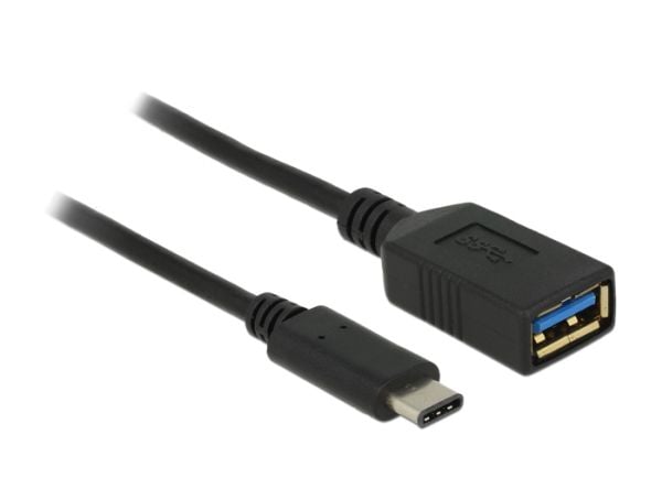 Delock - USB-adapter - USB-type A (hunn) til USB-C (hann) - USB 3.1 - 15 cm - svart