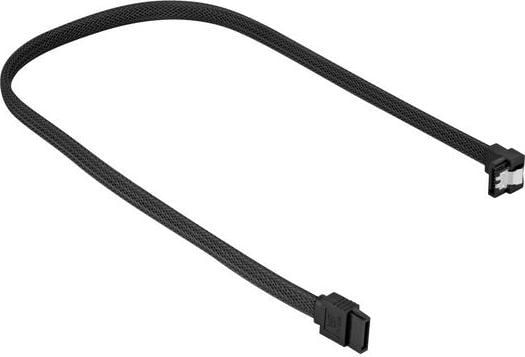 Sharkoon - SATA-kabel - Serial ATA 150/300/600 - SATA (hona) till SATA (hona) - 30 cm - sprintlåsning, 90° anslutning - svart