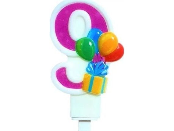 MK TRADE sifferlys 9 med ballonger MK TRADE sifferlys 9 med ballonger