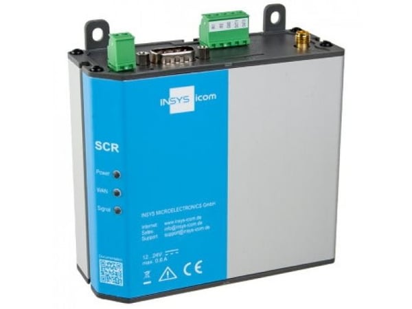 INSYS icom SCR-L 300 - Ruter - WWAN 2-port svitsj - Modbus - DIN-skinnemonterbar, veggmonterbar
