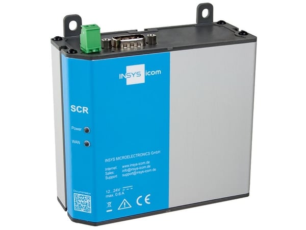INSYS icom SCR-E 200 - Ruter 2-port svitsj - Modbus - DIN-skinnemonterbar, veggmonterbar