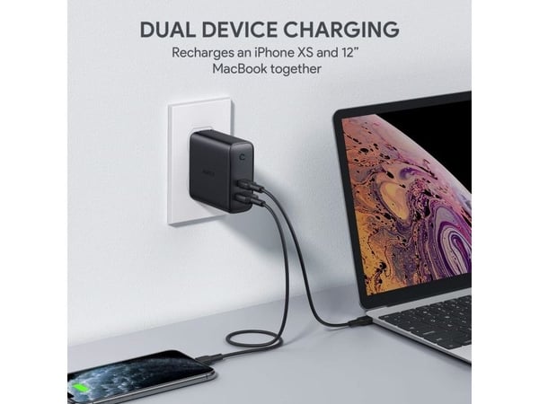 PA-D3 nettlader 2xUSB PD 60W 5,4A (USB-A + USB-C)