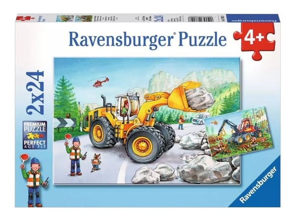 Ravensburger - Excavator and Forest Tractor - puslespill - 24 deler