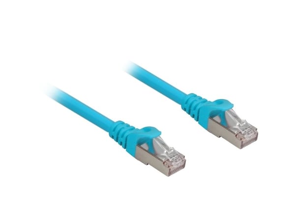 Sharkoon - Koblingskabel - RJ-45 (hann) til RJ-45 (hann) - 25 cm - CAT 6a - blå