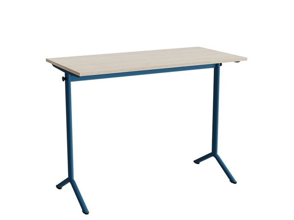 Bord Atlas 1130, 1200x600mm, eg højtrykslaminat, blåt stel