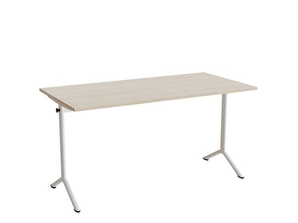 Bord Atlas 1130, 1400x700mm, eg højtrykslaminat, hvidt stel