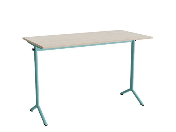 Bord Atlas 1130, 1400x700mm, eg højtrykslaminat, turkis stel