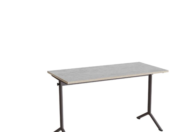 Bord Atlas 1130, 1200x600 mm, lys grå linoleum, grå ramme