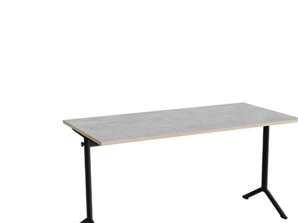Bord Atlas 1130, 1400x700mm, lys grå linoleum, sortolivent stel