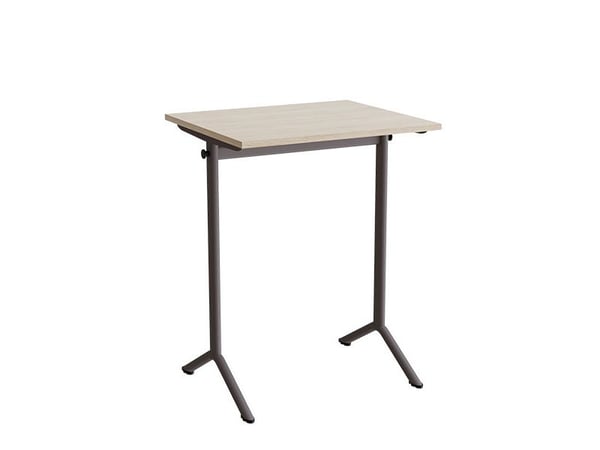 Bord Atlas 1130, 700x600mm, lyddæmpende eg højtrykslaminat, gråt stel