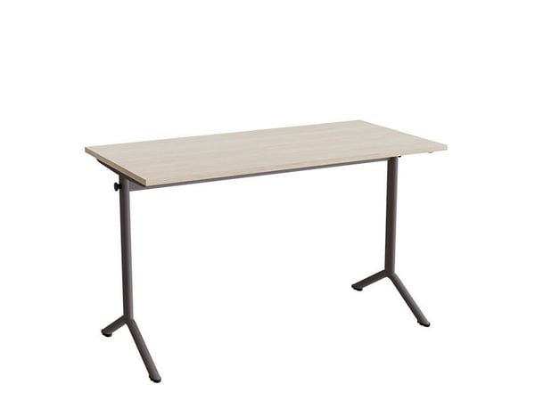 Bord Atlas 1130, 1200x600mm, lyddæmpende eg højtrykslaminat, gråt stel