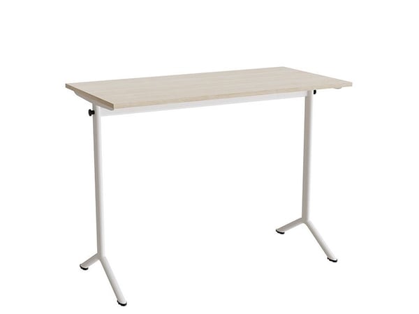 Bord Atlas 1130, 1200x600mm, lyddæmpende eg højtrykslaminat, hvidt stel