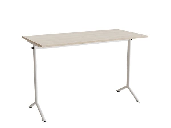 Bord Atlas 1130, 1400x700mm, lyddæmpende eg højtrykslaminat, hvidt stel