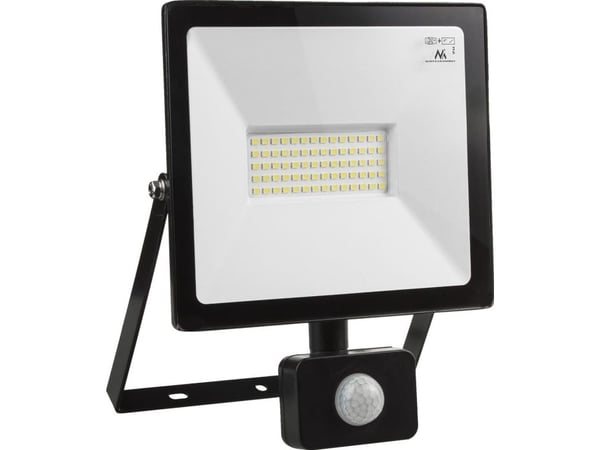 Maclean LED-projektør med bevegelsessensor, slank 50 W, 4000 lm, nøytral hvit (4000 K), IP44, MCE650 NW PIR