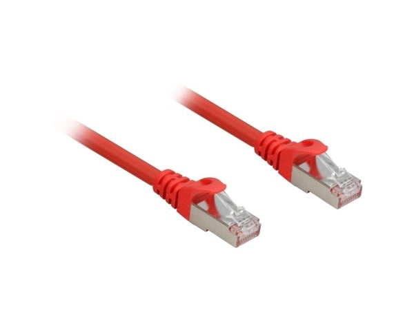 Sharkoon - Koblingskabel - RJ-45 (hann) til RJ-45 (hann) - 25 cm - CAT 6a - rød