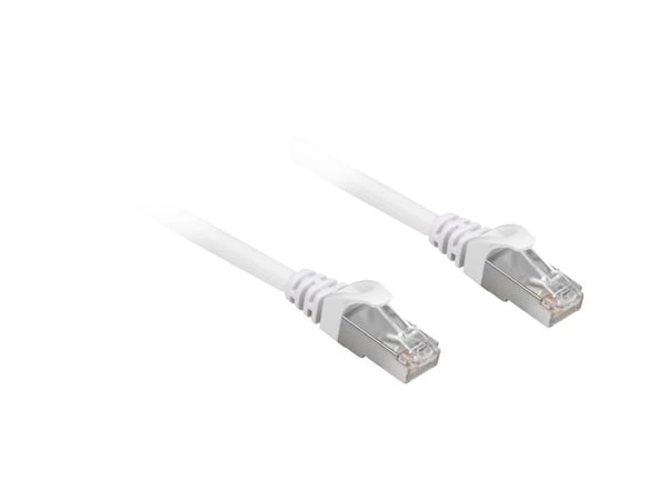 Sharkoon - Koblingskabel - RJ-45 (hann) til RJ-45 (hann) - 25 cm - CAT 6a - hvit