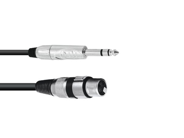 Omnitronic 30225182, XLR (3-pin), Hunkjønn, 6.35mm, Hankjønn, 2 m, Sort