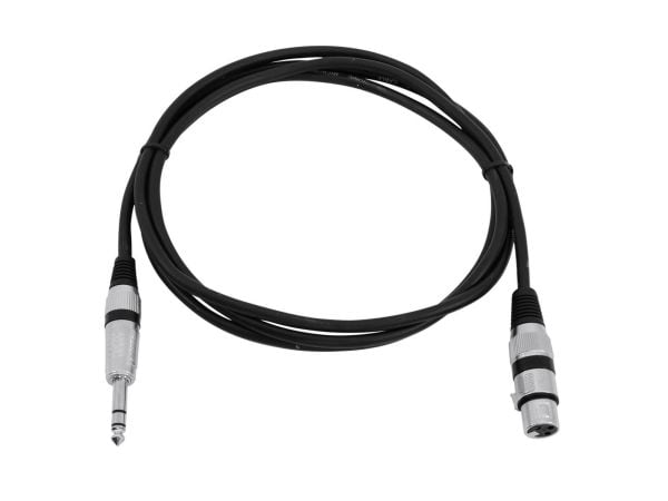 Omnitronic 30225182, XLR (3-pin), Hunkjønn, 6.35mm, Hankjønn, 2 m, Sort