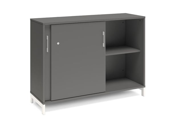 Kontorsskåp DNA 1200×890 mm antracit/vit skjutdörr 2A4