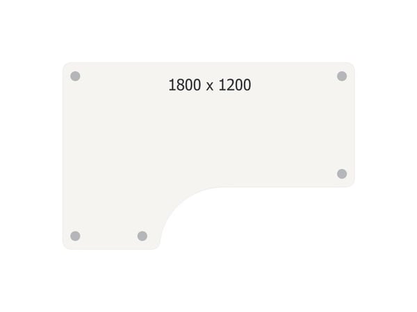 Skrivebord DNA, Hvid 1800x1200mm Venstre I-ben/Alugrå