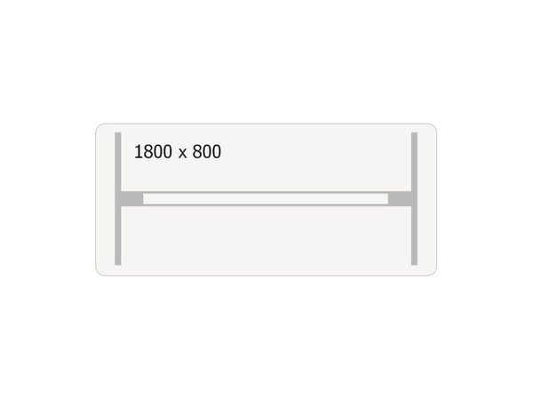 Hæve-sænkebord DNA, Lysgrå 1800x800 mm 2-ben/Hvid