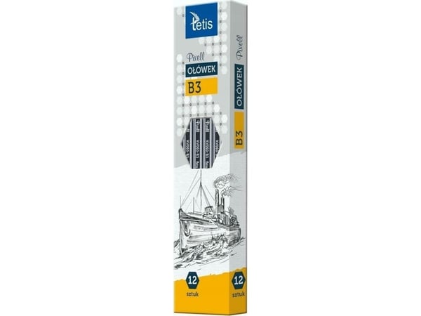 TETIS Olówek PIXELL heksagon. ansikt B3, 12 stk KV060-B3