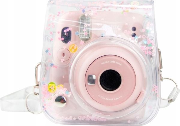 LoveInstant-fodral för Fujifilm Instax Mini 11 / transparent rosa paljetter
