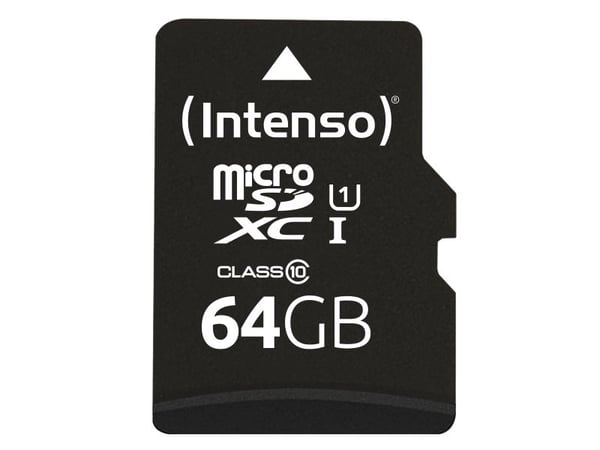 Intenso Performance - Flashminnekort (microSDXC til SD-adapter inkludert) - 64 GB - UHS-I U1 / Class10 - microSDXC UHS-I