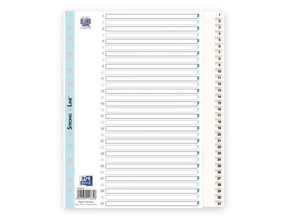 Register Elba Strong-Line® A4+ hvid 1-31 PP