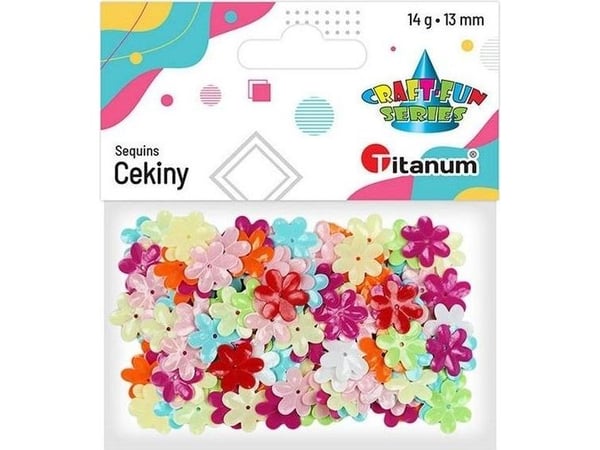 Titanum paljetter 13 mm buet pastell blomster mix farger