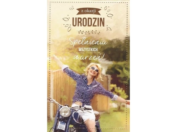 AB Card Gratulationskort födelsedag - grattis - kvinna på motorcykel - P09