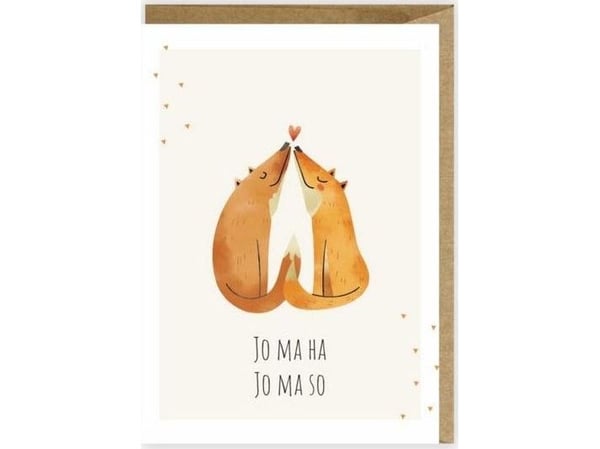 Foxes gratulasjonskort, Jo Ma Ha K024