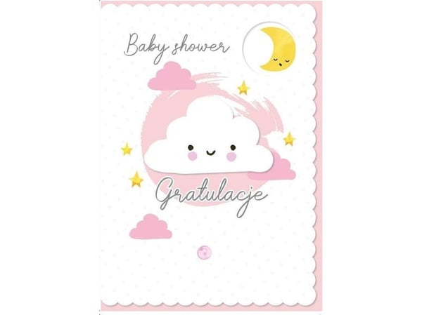 KUKARTKA Karnet B6 DK-836 Baby shower (rosa)