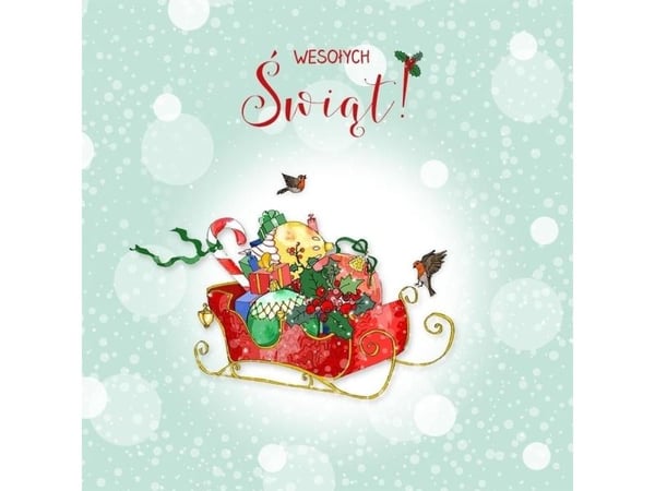 Swarovski fyrkantigt kort CL3507_PO Christmas Sledge