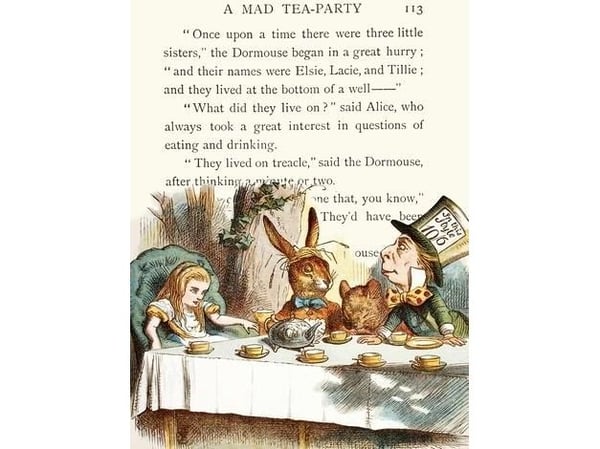 Madame Treacle navnedagskort B6 med konvolutt Alice i Eventyrland