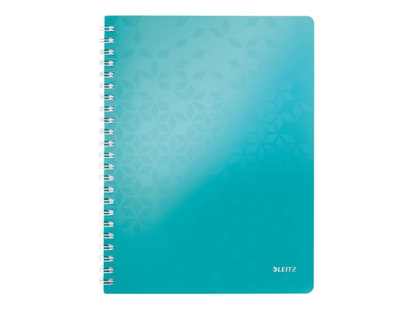 Leitz WOW - Notisbok - spiralbundet - A4 (210 x 297 mm) - 80 ark / 160 sider - hvitt papir - rutet - isblått deksel - polypropylen (PP)