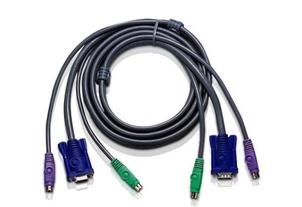 ATEN 2L-1003P/C - Tastatur / video / musekabel (KVM) - PS/2, HD-15 (VGA) (hann) til PS/2, HD-15 (VGA) - 3 m - for MasterView CS-124A, CS-172; Maste...
