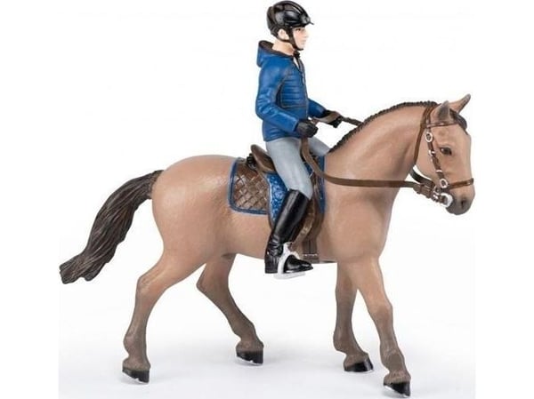 Figur Papo Horse med en mannlig rytter