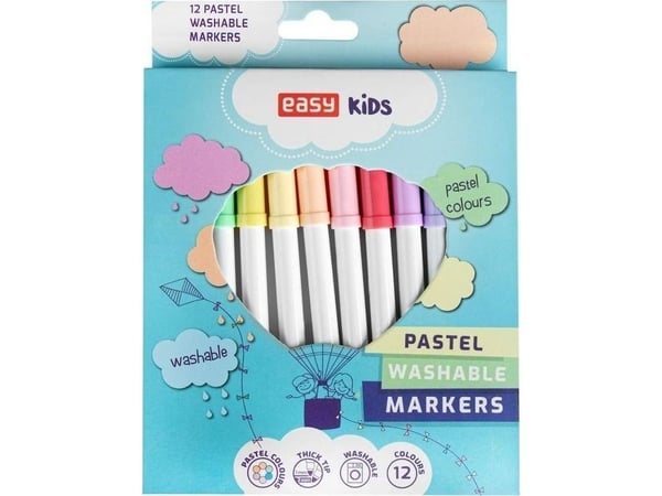 EASY pastel slettbare penner 12 farger