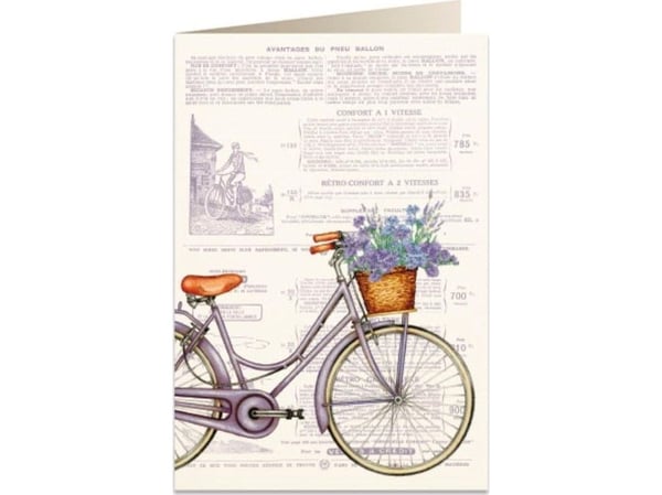 Tassotti kuvertkort B6 + kuvert 5973 Cykel och blommor
