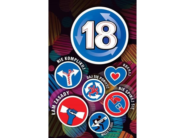 Gratulasjonskort bursdag 18 US07