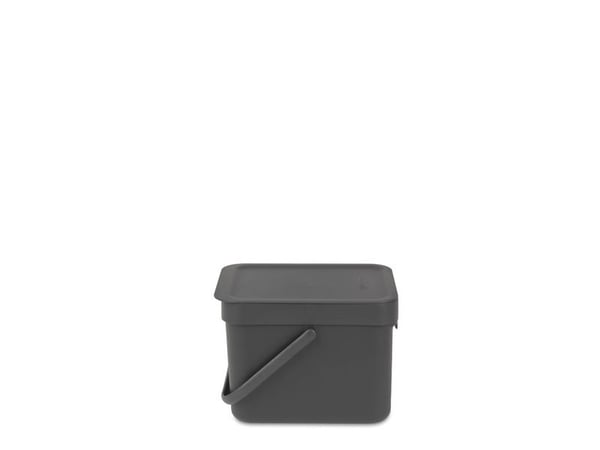 Brabantia Sort & Go - Søppelbøtte - flipp-lokk - 6 L - håndtak - grå