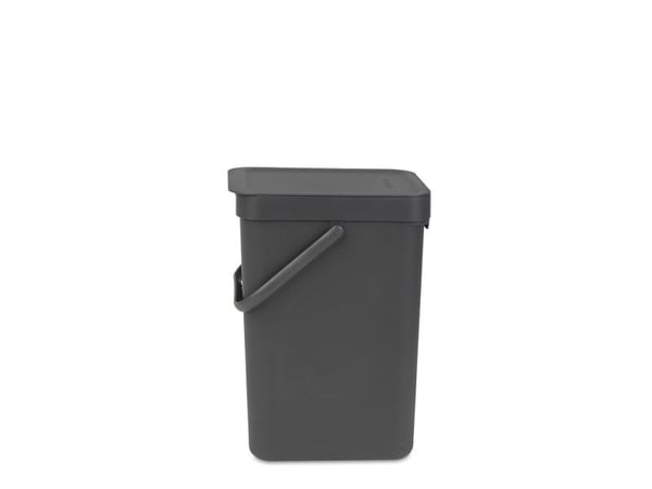 Brabantia Sort & Go - Søppelbøtte - flipp-lokk - 12 L - håndtak - grå