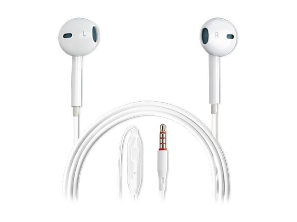 4smarts Melody Lite - Ørepropper med mikrofon - ørepropp - kablet - 3,5 mm jakk - hvit