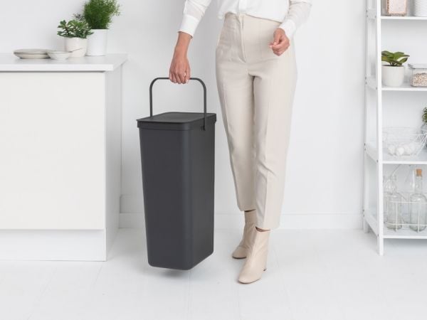 Brabantia SORT & GO RECYCLE BIN, 40 l, Rektangulær, Grå, 267 mm, 341 mm, 620 mm