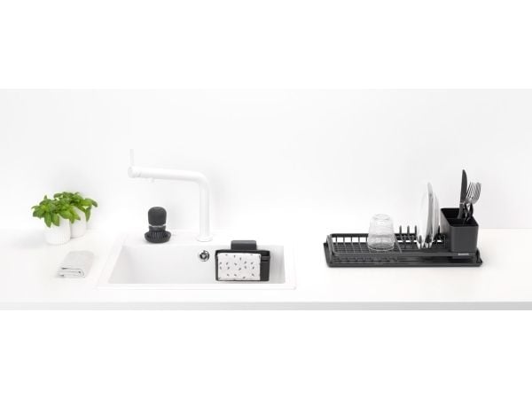 Brabantia oppvaskavløpssett - Avløp - Stativ - Frittstående - Bestikk - Oppvaskmiddel - Drikkebeholder - Bestikk - Svart - Rektangel (660184)