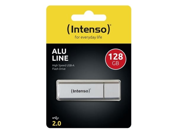 Intenso Alu Line - USB flash-enhet - 128 GB - USB 2.0 - silver