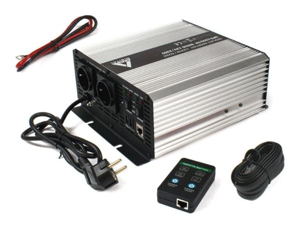 Afbrydelsesfri strømforsyning (UPS + AVR) AZO Digital 12V UPS-1200SR Sinus 1200W/600W 12V/230V